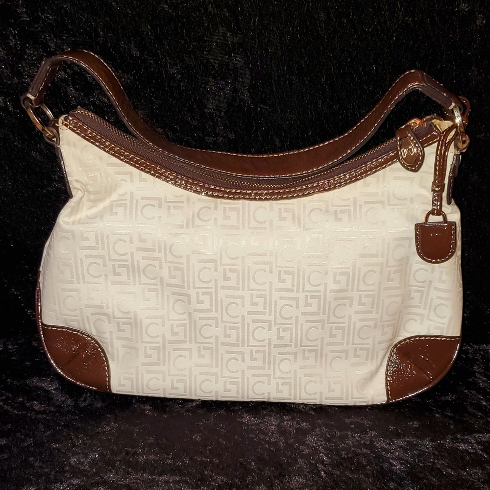 Liz Claiborne Cream and Brown Hobo Shoulder Bag